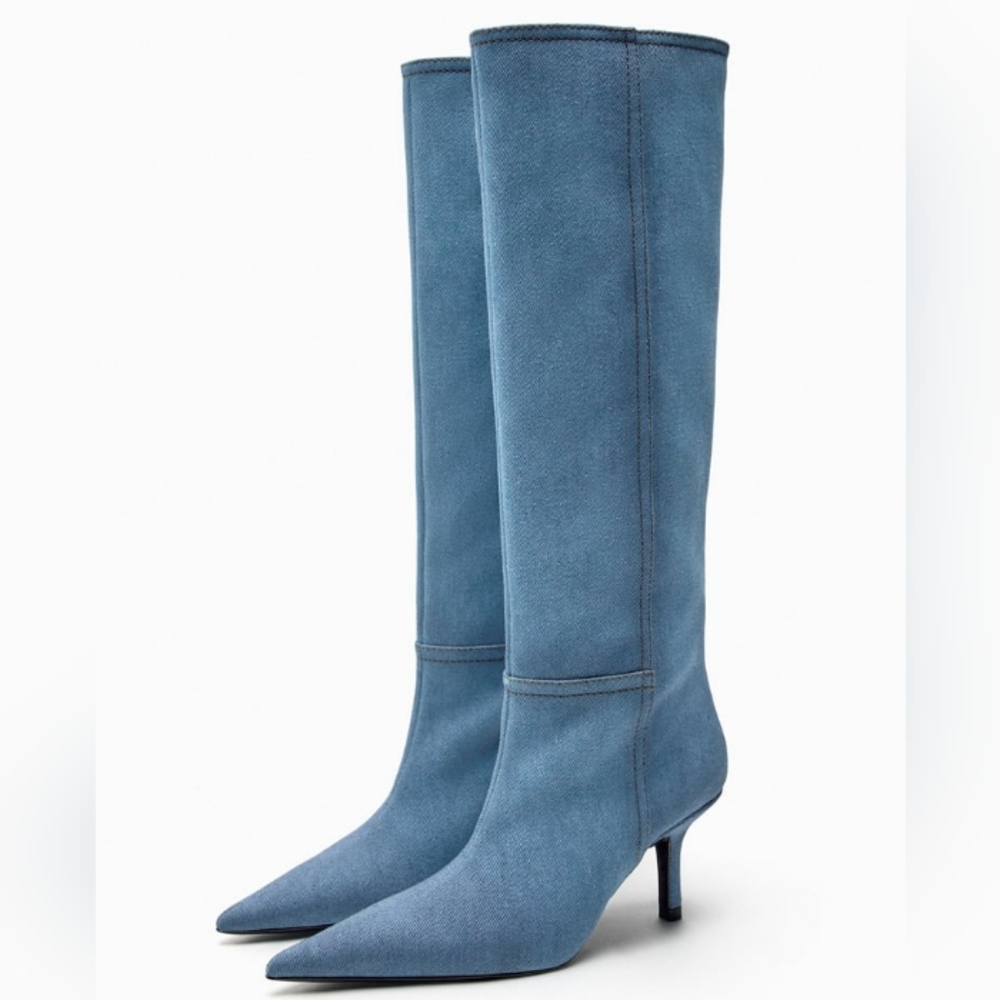 Zara denim boots
